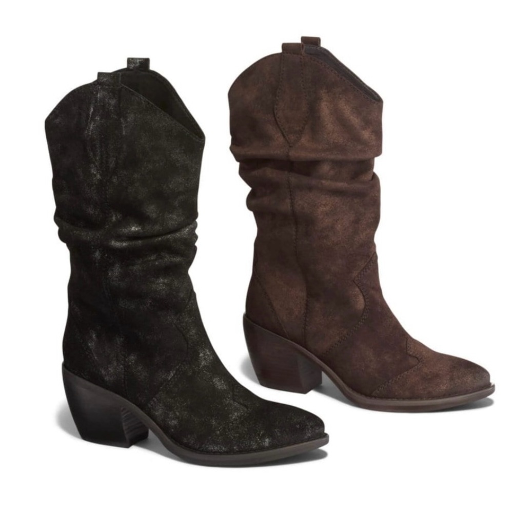 Vaneli Catkin Western Heeled Pull on slouch boot Black/silver - Picture 2 of 12